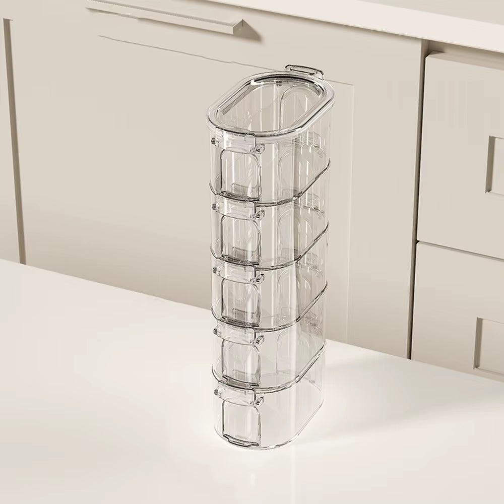 1/3/5 Layers Seasoning Spice Box Stackable Plastic Spice Organizer Portable Large Capacity Food Storage Box Spices Beans Nuts