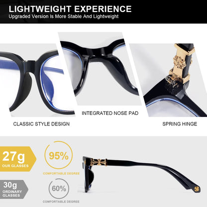 Classic Square anti Blue Light Glasses Reading Books Glasses Women and Men Prescription Glasses Computer Eyeglasses