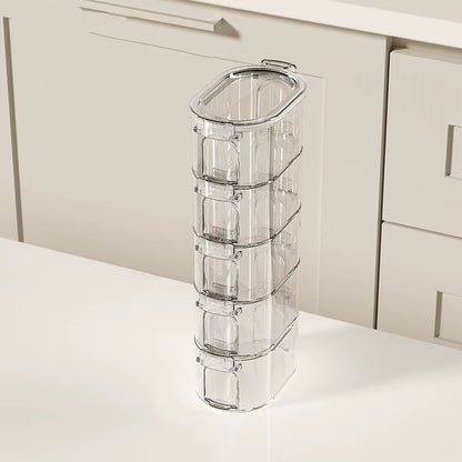 1/3/5 Layers Seasoning Spice Box Stackable Plastic Spice Organizer Portable Large Capacity Food Storage Box Spices Beans Nuts